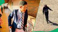 School children dress up as grandmas and grandpas with hilarious props to look older