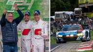 South African racing driver Kelvin van der Linde takes the win for Audi at Nurburgring 24 Hours