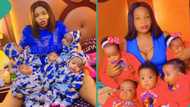 Barrenness taken away from Nigerian woman's family as she gives birth to beautiful quintuplets