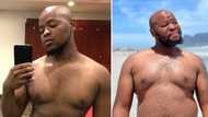 Mzansi man shows before and after picture, embracing his weight gain: Women are here for the pot belly