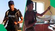 "Holding death": KZN snake catcher leaves Mzansi stunned after facing off against a black mamba