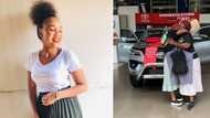 Young woman shares pics and videos after mom surprises her with brand new Toyota Fortuner, Mzansi here for it