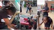 Humble lady gets surprised by boss with a car, screams in excitement and gratitude