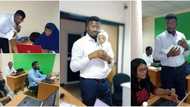 Exposure to education is key: Photos show teaching holding student's baby in class while she learns