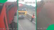 Massive KZN N3 West 3-truck collision caught on rear view footage, road worker nearly crushed