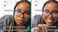 Woman earns R1 400 a week as virtual friend on Fiverr shares remote job plug on TikTok