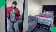 "Your room is beautiful": Woman transforms single bedroom home, SA stans makeover
