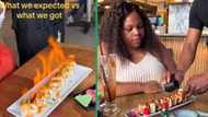 SA woman tries flaming sushi and gets disappointed, Mzansi amused by epic fail in TikTok video