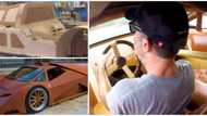 It took me 9 years: Man builds beautiful supercar with woods, used walnuts for the tyres & drives it in video