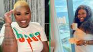 Fans creeped out as Gogo Maweni poses next to skeletons ahead of witchcraft podcast: "I'm scared!"