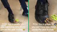 Matric student's desperate attempt to save his torn shoes with super glue goes viral