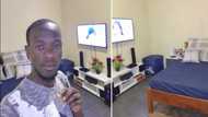 Man shows off humble beginnings by sharing single-bedroom snaps, Mzansi gives him praise: "Looking good dear"