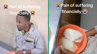 Limpopo man eating pap in TikTok video opens up about financial struggles, Netizens pity him