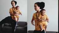 TikTok influencer does flawless vosho to Maphorisa's 'Ba Straata' while holding onto baby, fans fawn over cute moment