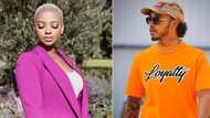 Mihlali sparks rumours that she's dating F1 driver Lewis Hamilton