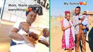 Young lady who fell pregnant in high school thanks mom for looking after baby so she could matriculate