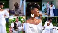 Bride's dad melts hearts after making cute wedding gown for daughter, dress fits perfectly and many react