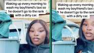 Dedicated girlfriend goes extra mile by washing boyfriend's taxi every morning, stunning Mzansi