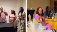 A pregnant woman kicks out guests at her baby shower who did not bring a gift