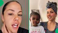 "I love seeing blended families so much": SA floored by makoti attempting to do Xhosa niece's hair