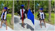 Young lady celebrates graduating from varsity with customised hairdo that screams 2021