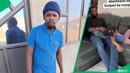 "They're just kids": Man sits still like a statue while kids bounce on him, SA entertained