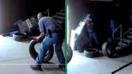 Mzansi amused as SAPS trainees dodge tyres in viral TikTok video: "This is much worse than unrest"