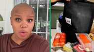 Woman unpacks Woolworths and Pick 'n Pay R7k groceries, TikTok video of restock for family of 5 fascinates SA