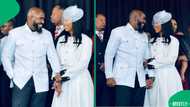 Ahe blushing groom watched in awe as his bride danced during lobola celebrations
