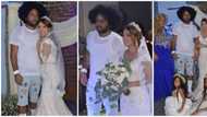 Singer Nfasis wears torn denim shorts to wed bride in stunning dress, people can't deal