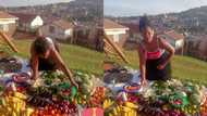 Securing the bag: Lady inspires the net with her fruit and veg hustle