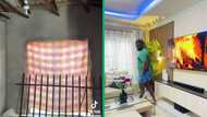 TikTok video of living room makeover achieved in 3 months, inspires home improvement projects