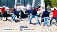 3 Groovy men do the Hokoto dance challenge at petrol station, SA ladies thirst over fine gents in TikTok video