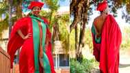 “Welcome to the red gown gang”: An accomplished woman celebrates bagging PhD, Mzansi is hyped
