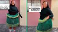 TikTok video woman's amapiano dance in Tsonga traditional skirt for 'Ka Valungu' perfomance wows SA