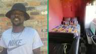 Humble man from Alexander shared pictures of neat 1-room home with pink walls: Mzansi praises