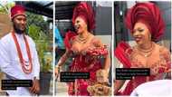 Nigerian lady calls husband sweet names to make him smile for photos on wedding day: "Hype your man"