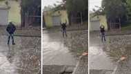 Man standing in middle of hail storm has Mzansi wondering if it's because of a woman, SA cracks jokes