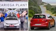 South African production line workers at Volkswagen Kariega Plant celebrates 500 000th Polo model built in Eastern Cape