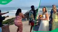 "Uninvited guests always bring vibes": Crowd hyping up couple's beach wedding amuses South Africans