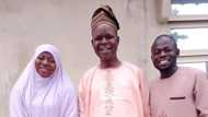 Man and his wife visit primary school teacher, many react as they celebrate him on social media