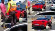 Video of posh Ferrari running out of petrol, stuck on roadside stuns SA: "Embarrassing"