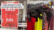 TikTok video of SA woman buying Zara items for R49 has Mzansi questioning if clothes are the real deal