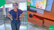 "The owner of the TV": Kid watches Cocomelon from inside TV stand unit, SA amused