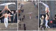 Man climbs 90 staircases with a person balanced upside down on his head in incredible video, stuns many people