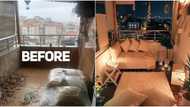 Balcony turned into a luxury room, transformation photo lights up