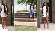 Beautiful lady set to graduate with engineering degree from university slays in mini-skirt; peeps react to photos