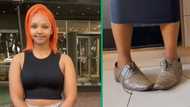 Woman rates dad's shoes in TikTok, video has Mzansi laughing at his taste in footwear