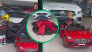 Mother buys son Mercedes Benz for R2K at dealership, TikTok video plugs SA parents with baby car: "Thought they're more expensive"