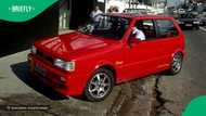 Fiat Uno transports big fridge through open car door in TikTok video
